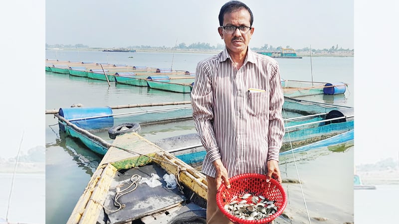 নদীতে খাঁচায় মাছ চাষে স্বাবলম্বী